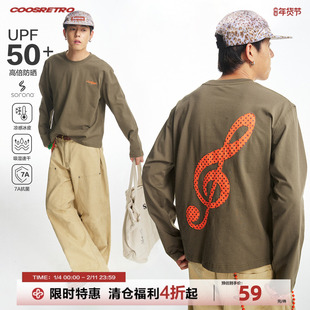 CoosRetro 《波音》UV防晒凉感冰皮速干斑点音符贴布绣宽松长袖