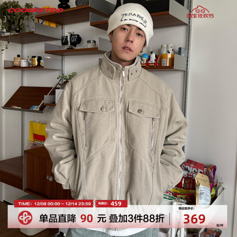 CoosRetro 美式复古结构重磅夹克座山雕外套男女同款宽松百搭潮牌
