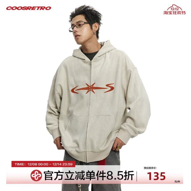 CoosRetro麂皮刺绣卫衣开衫