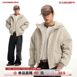 CoosRetro美式复古宽松重磅座山雕棉衣外套男加厚秋冬保暖棉服潮