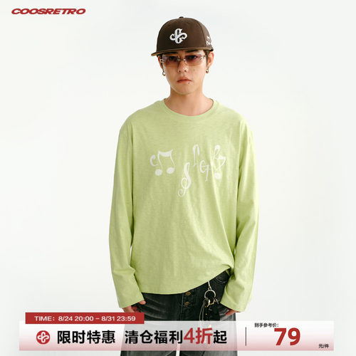 CoosRetro弦音宽松长袖T恤男