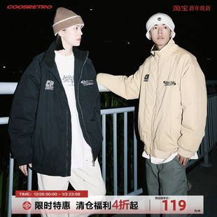 CoosRetro美式 复古LOGO刺绣棉衣外套男女秋冬潮牌街头棉服面包服