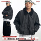 潮牌秋冬新款 CoosRetro 美式 男油蜡面料翻领后背皮标logo夹克外套