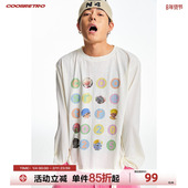 CoosRetro 圆领宽松上衣 男轻薄透气卡通印花长袖 趣多多 新款