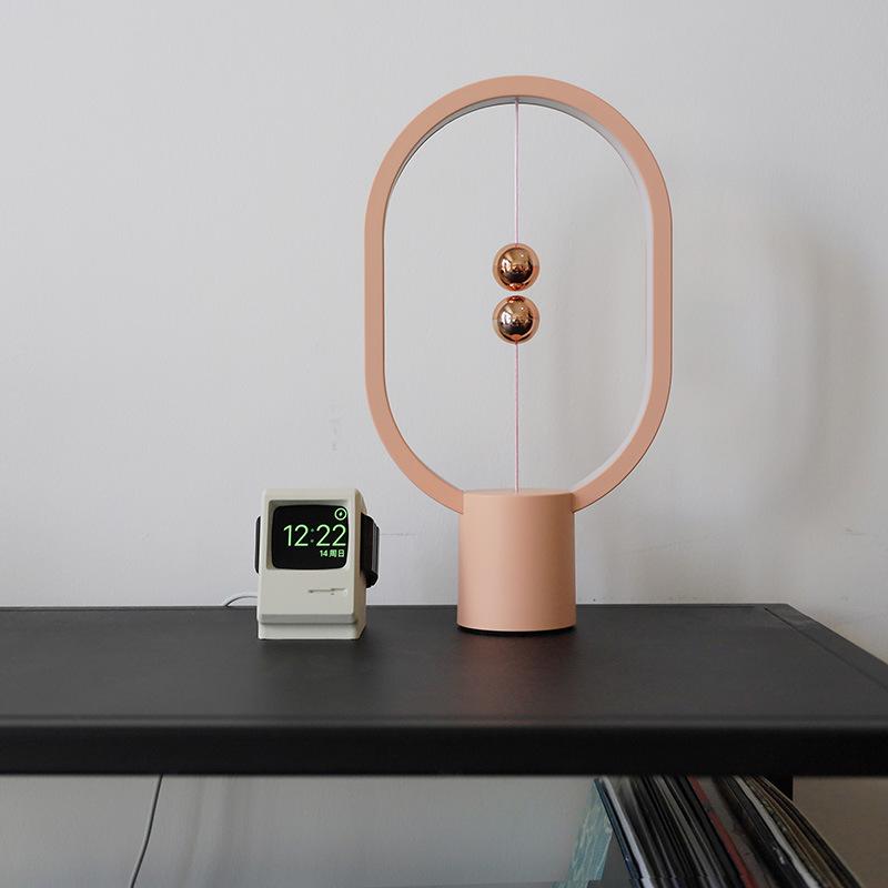 灯平衡台灯创意小夜磁吸卧室床头灯悬浮开关智能结婚礼物红装饰半