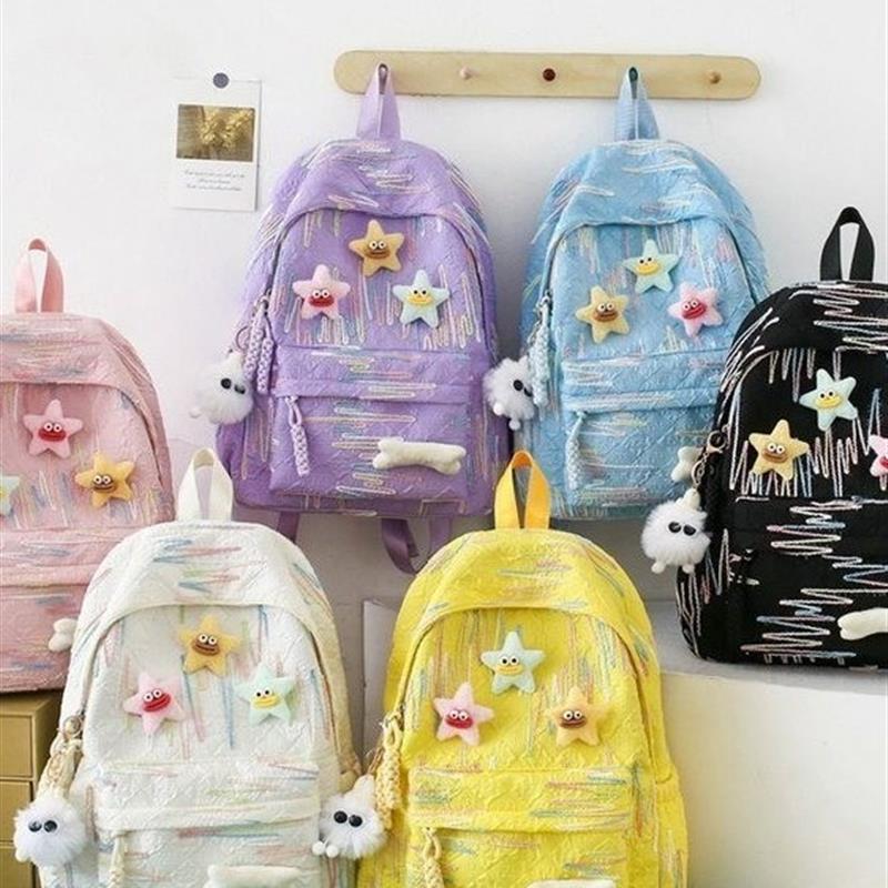 双肩少女书包初中女生ins风小众韩系大容量高颜值不撞款学生背包