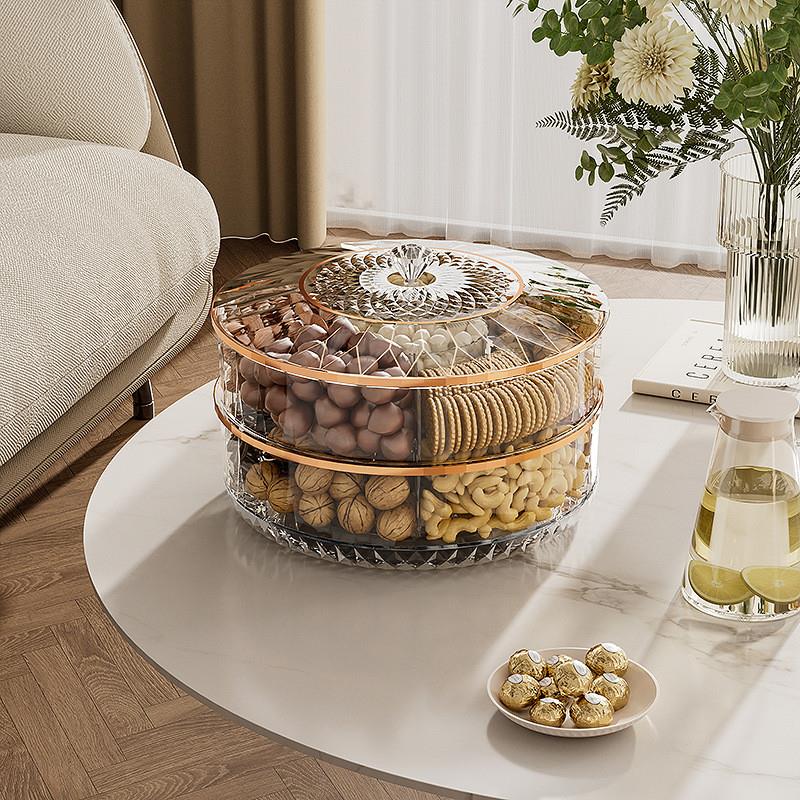 乾果盘坚果收纳盒客厅茶几家用轻奢高档水果筐糖果零食瓜子摆放