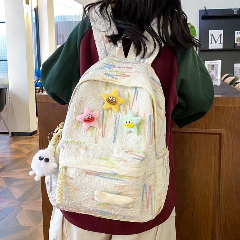 双肩少女书包初中女生ins风小众韩系大容量高颜值不撞款学生背包