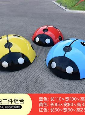 户外仿真七星瓢虫玻璃钢摆件甲壳虫雕塑游乐场园林草坪甲虫装饰品