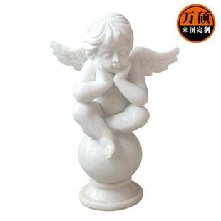 大理石欧式乐神小天使雕像别墅花园摆件庭院西方人物汉白玉石材