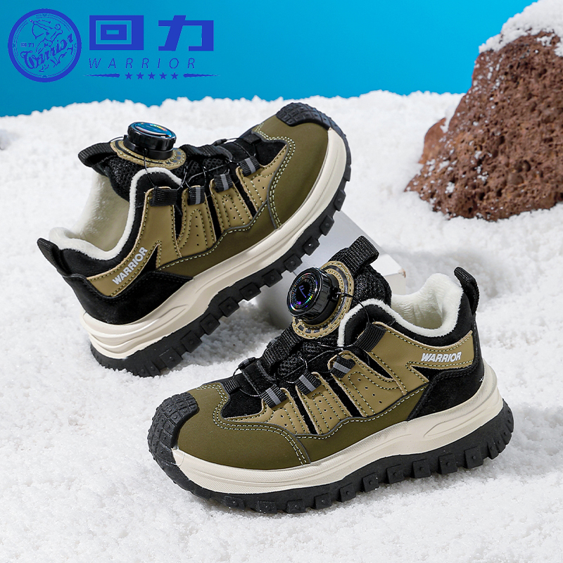 回力童鞋男童防滑加绒加厚保暖鞋