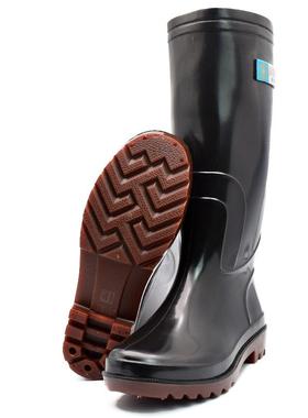 防汛牛津布长款雨衣黑色加厚PVC水鞋连体雨衣反光雨衣雨鞋套装