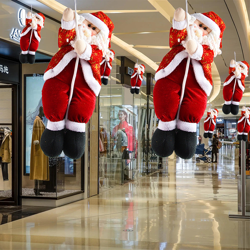 爬绳圣诞节装饰品酒店橱窗
