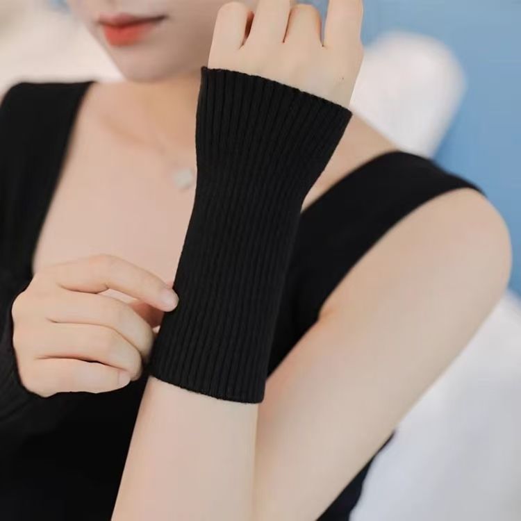 护手腕套男女秋冬防寒羊毛线厚款保暖透气擦汗护腕关节套运动健