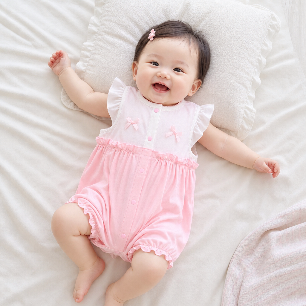 婴儿连体衣夏装纯棉薄款图片