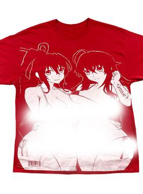 blackred黑红Y2K千禧Otaku喷绘Inkjet printing短袖tee Japanese
