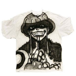 网络流浪汉涂鸦喷绘轻亚文化多巴胺小众艺术氛围高街穿搭短袖T恤