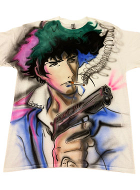 网络流浪汉涂鸦喷绘轻亚文化黑色金属风怪诞穿搭短袖T恤男款