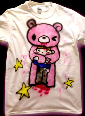 Yandere病娇Inkjet printing喷绘稀有短袖hippop说唱Skateboards