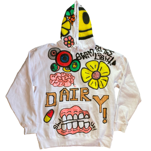 网络流浪汉可爱Y2K涂鸦kawaii多彩艺术大码街头连帽卫衣oversize