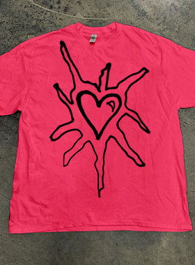 Y2K涂鸦喷绘Graffiti spray painting短袖gothgirl哥特blackred