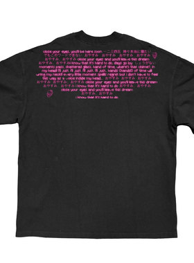 网络流浪汉涂鸦宽松纯棉半袖t恤黑红blackred  gothgirl喷绘短袖