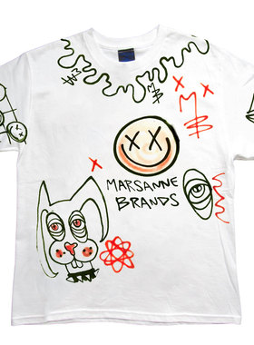 涂鸦喷绘Graffiti spray painting PUNK blackred Hippies短袖Y2K