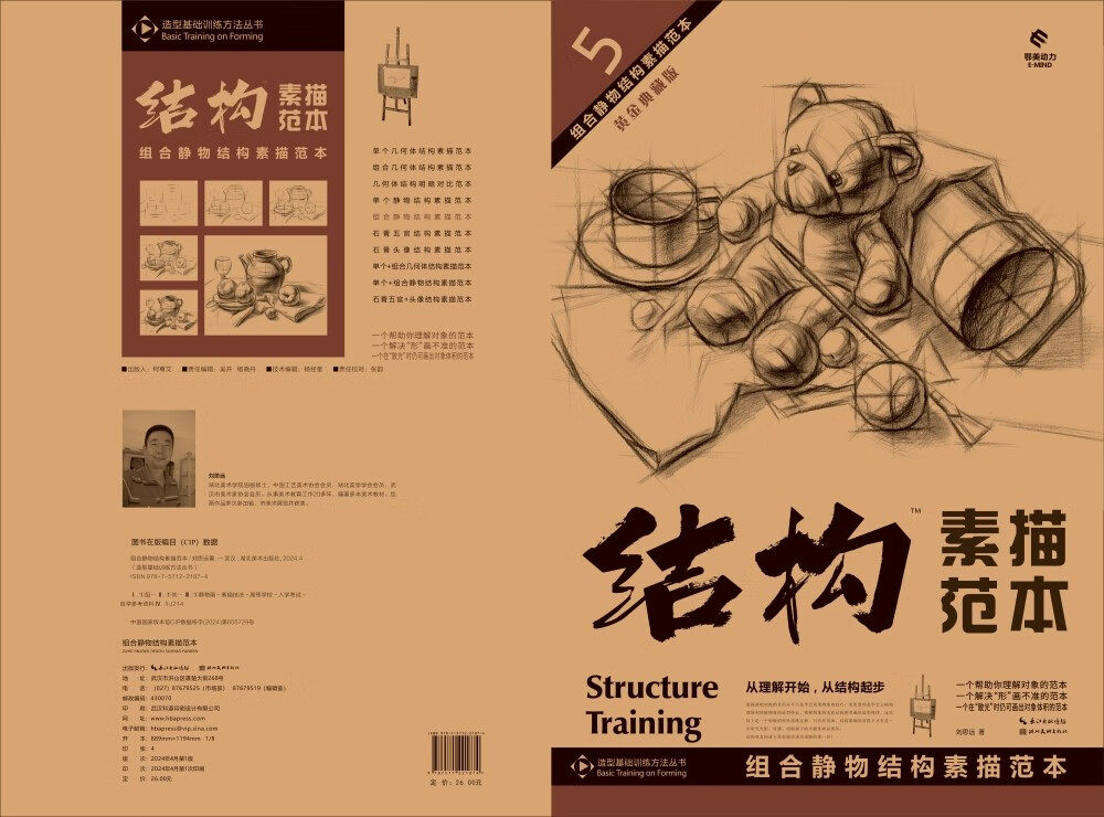 结构素描范本：组合静物结构素描范本黄金典藏版 刘思远 著 从理解开始 从结构起步 素描速写 湖北美术出版社