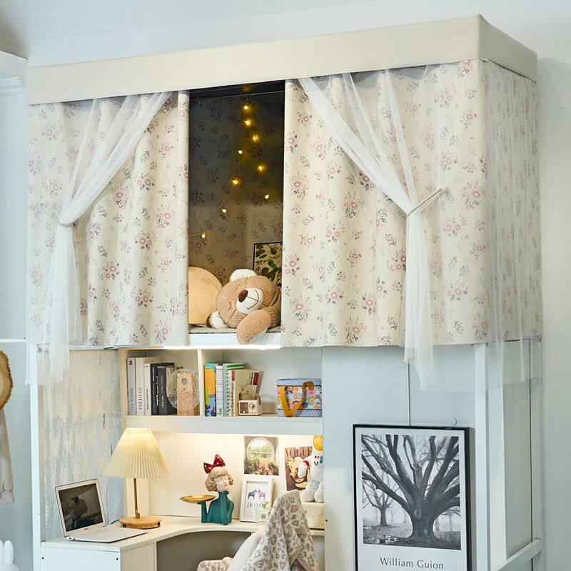 宿舍 强遮光床帘大学宿舍加厚上铺男下铺女寝室卡通遮挡布床帘