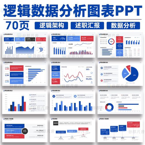 简约年终年中工作总结述职汇报数据分析可视化信息图表ppt模板