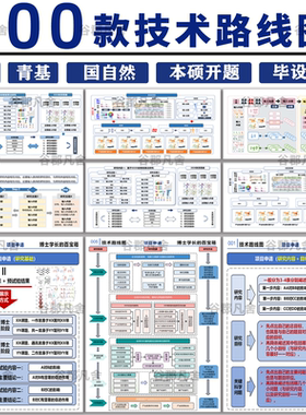 技术路线图本硕开题课题青基医学生物项目申请word可编辑PPT模板
