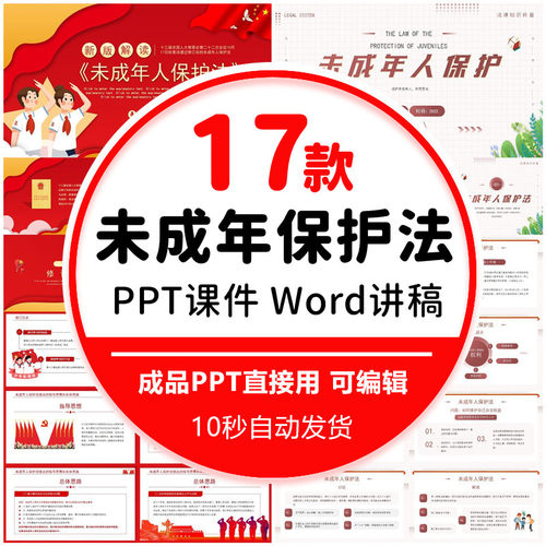 未成年人保护法PPT模板知识宣传讲解学习主题班会教育成品课件
