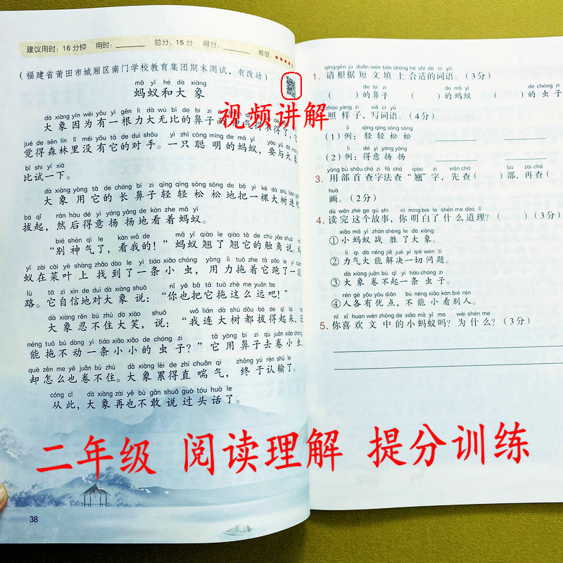 视频讲解阅读理解训练二年级课外