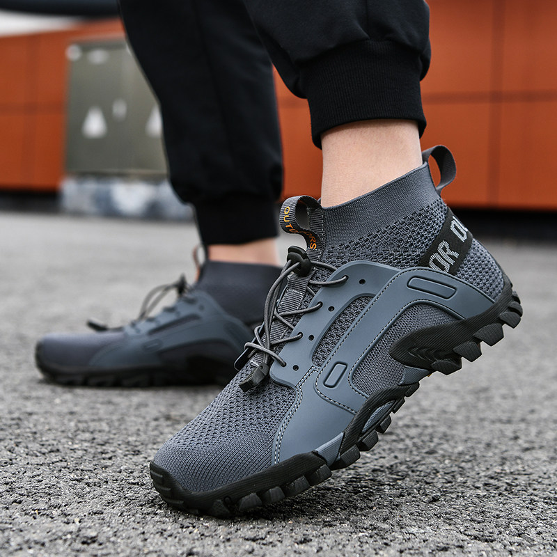 男户外休闲透气登山鞋厚底超轻野外漫跑山地鞋爬山运动涉水鞋速干