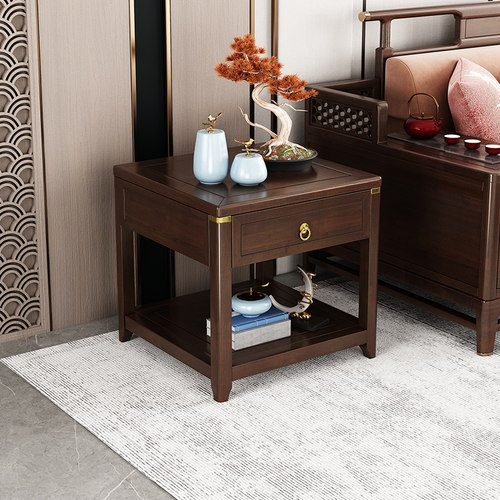 全实木边几复古新中式小方桌