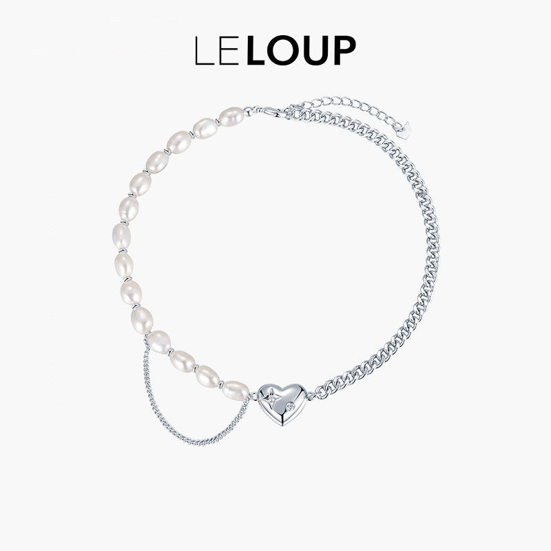 LELOUP吴昕同款爱心珍珠项链欧美