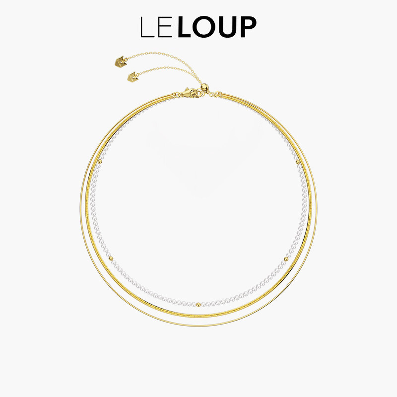 LELOUP流光系列极简金属双层项链