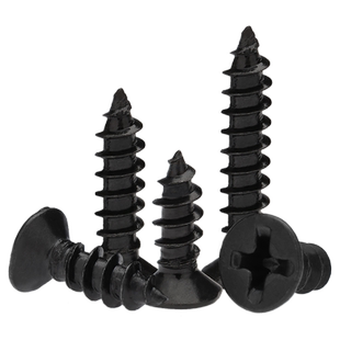 黑色KA加硬十字沉平头自攻螺丝高强度尖尾木工螺钉ST1M2M3M4M5M6
