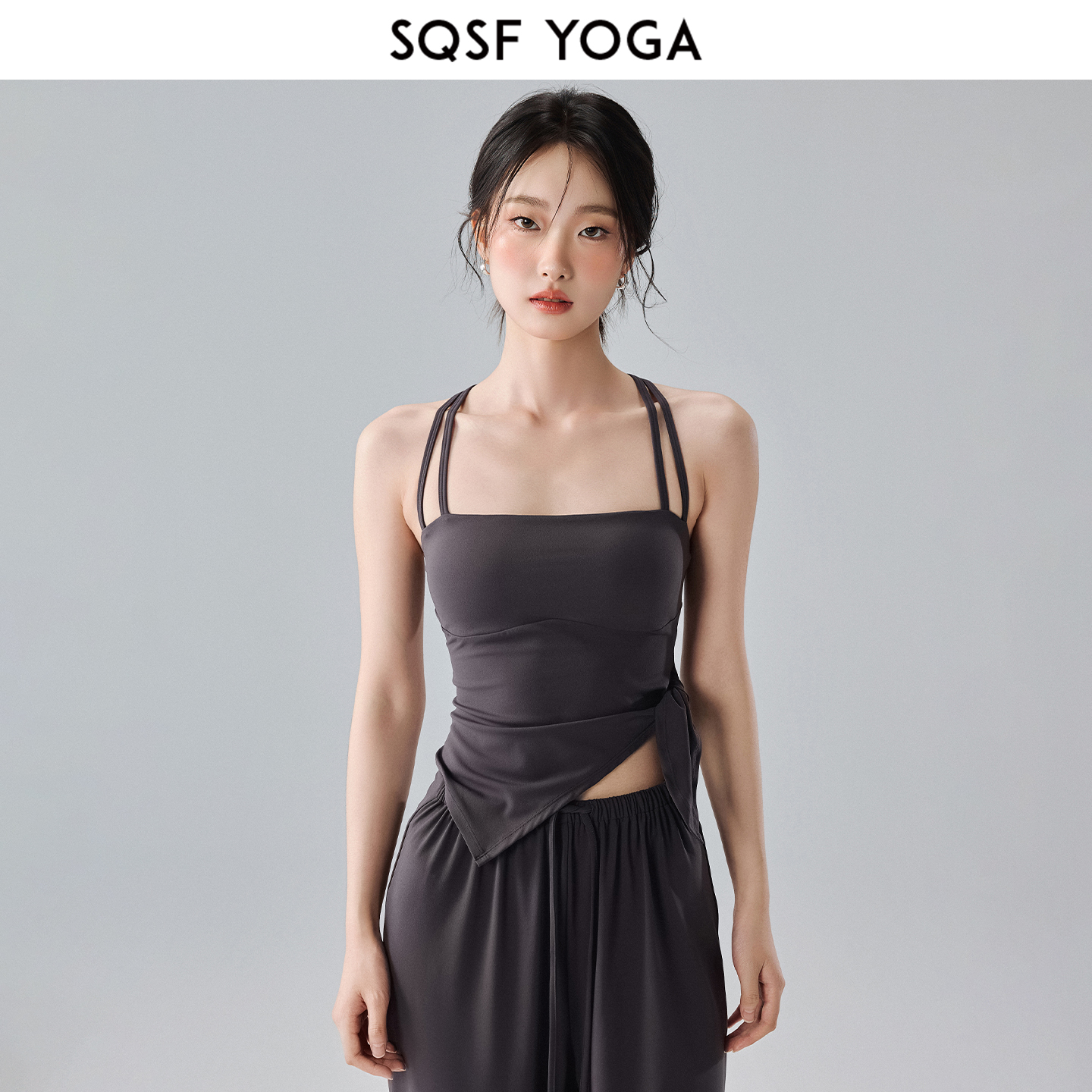 SQSF瑜伽背心女新款外穿带胸垫美背健身服专业普拉提训练运动上衣