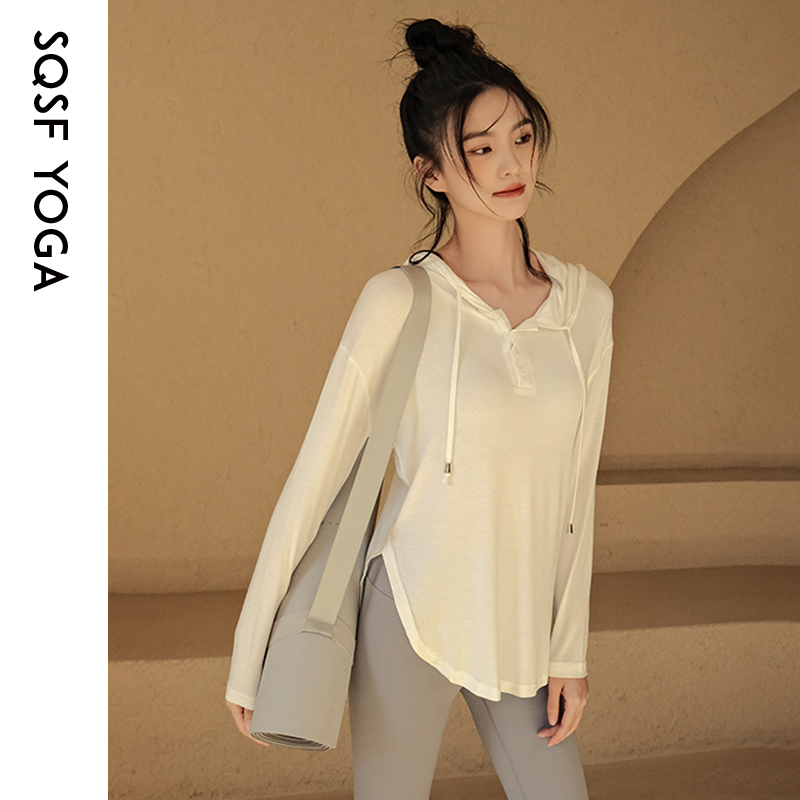 SQSF瑜伽服上衣女宽松运动套装