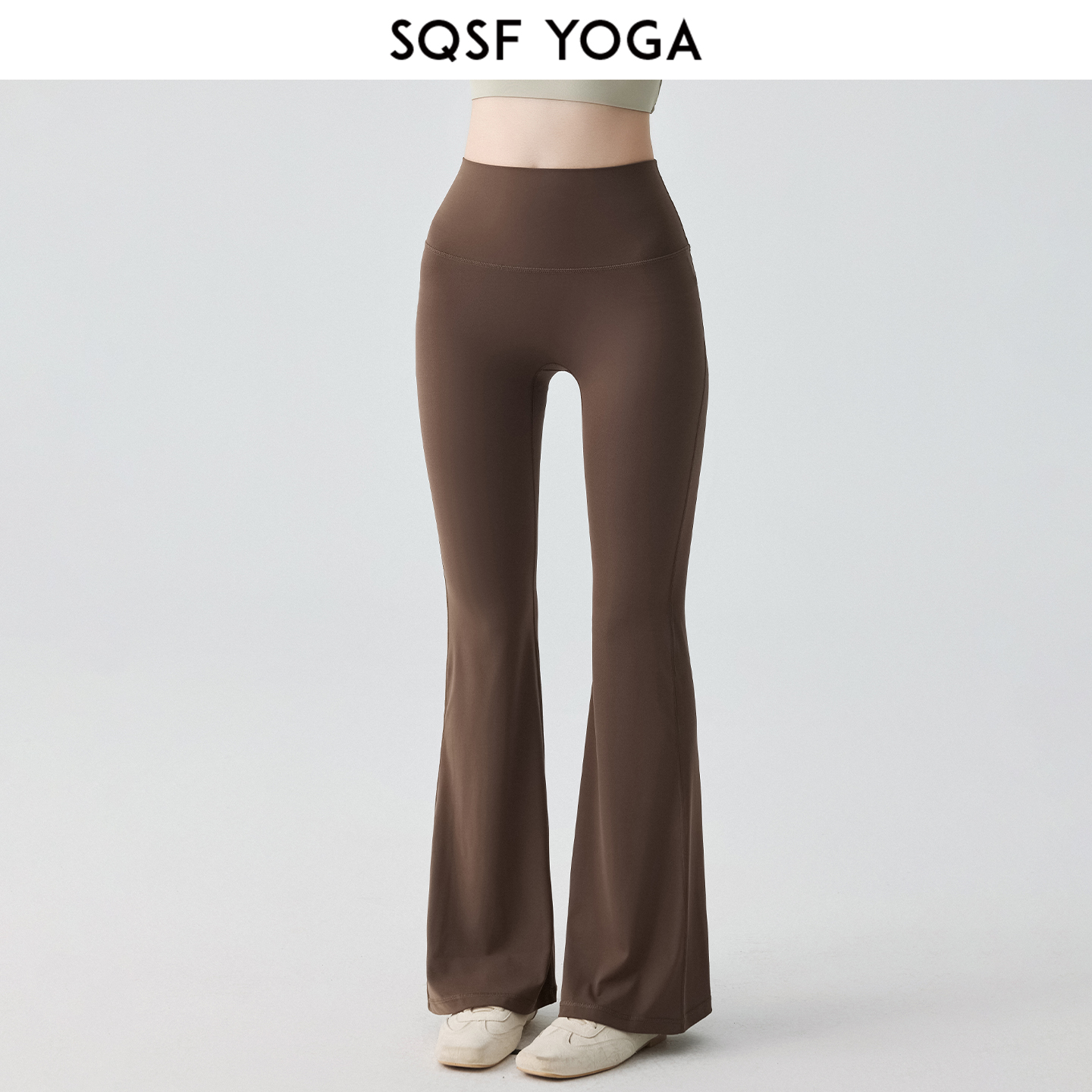 SQSF微喇瑜伽裤秋冬高腰提臀跑步训练健身裤高弹外穿显瘦运动长裤