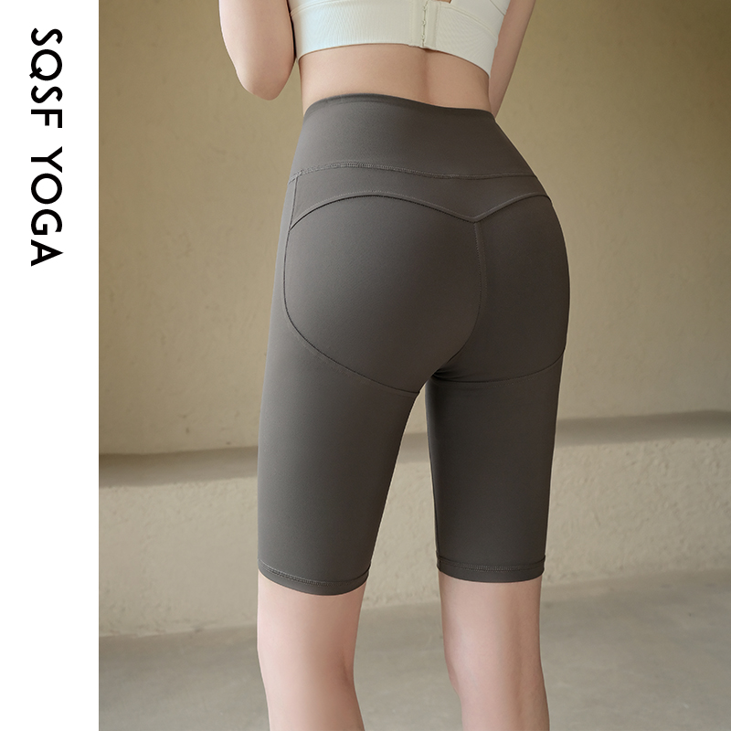 SQSF夏季高腰显瘦提臀瑜伽短裤女