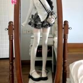 jk过膝棉袜百搭秋冬款 加绒女生高筒长袜纯欲白色加厚压力瘦腿袜子
