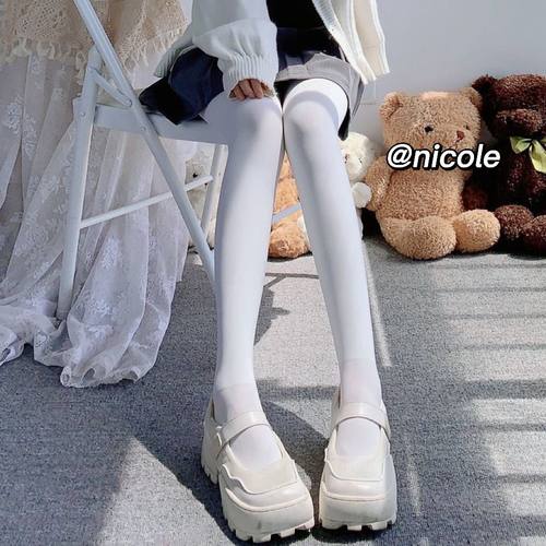 2双天鹅绒白丝袜连裤光腿神器