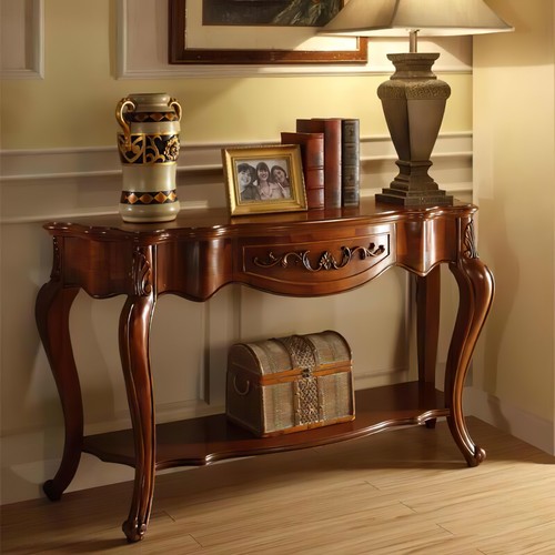 美式实木玄关条桌靠墙沙发背几