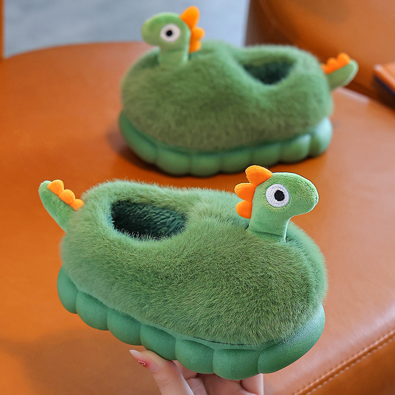 宝宝棉鞋包跟儿童棉拖鞋冬季男女童卡通可爱保暖家居用小孩毛毛鞋
