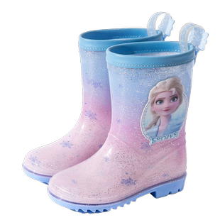 冰雪奇缘女童雨鞋四季宝宝雨胶靴卡通爱莎公主女孩小童幼儿园水鞋