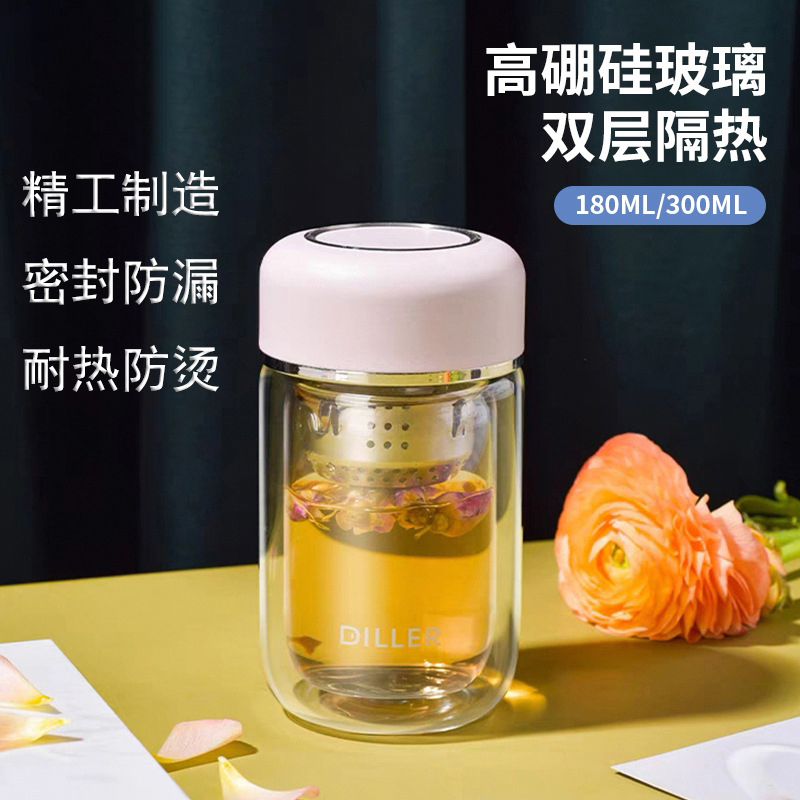 【官方旗舰】日式高级感玻璃杯子迷你便捷小巧女士口袋杯精致泡花