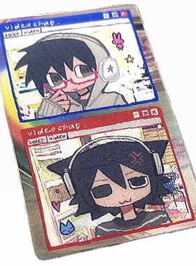 【原创OC】LateNightBreakfast原创插画触感膜3寸小卡书签光栅卡