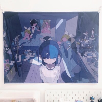 蒼的乌托邦「十」原创插画周边水色萌系房间装饰挂布光栅卡明信片